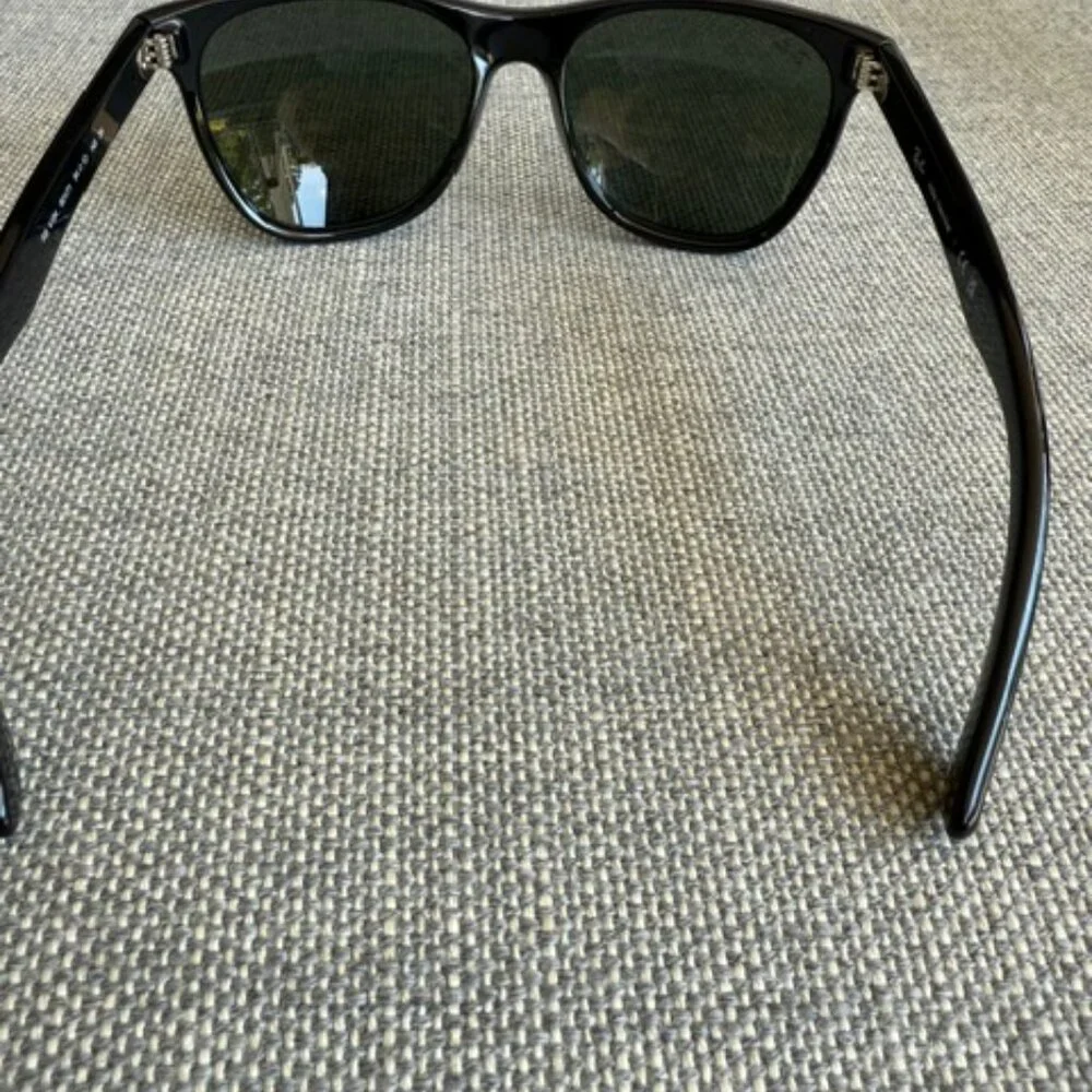 Ray-Ban Sunglasses RB4184, Black Frames with Polarized Green Lenses and Leather - Picture 5 of 11